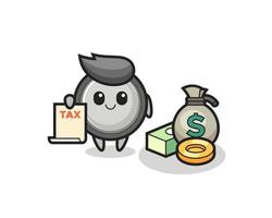 Character cartoon of button cell as a accountant vector