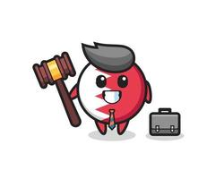 Illustration of bahrain flag badge mascot as a lawyer vector