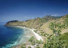 Coast and beach view near Dili in East Timor Leste from Cristo Rei hill monument photo