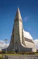 Reykjavik city central modern architecture landmark cathedral church in Iceland photo