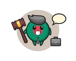 Illustration of bangladesh flag badge mascot as a lawyer vector