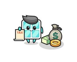 Character cartoon of window as a accountant vector