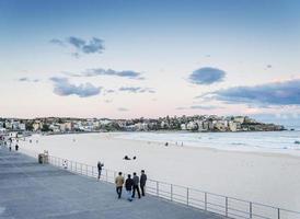 Famous Bondi Beach view at sunset dusk near Sydney Australia photo