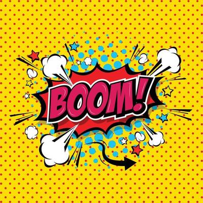 Boom Comic Speech Bubble Cartoon art and illustration vector file.