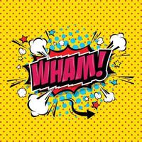 Wham Comic Speech Bubble Cartoon art and illustration vector file.