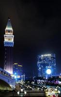 Casino resorts in famous Cotai gambling strip in Macao Macau China at night photo