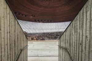 Temppeliaukio rock church famous modern architecture landmark interior in Helsinki Finland photo