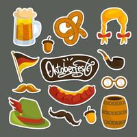 colección de pegatinas oktoberfest vector