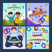 Children's Day Greeting Card Set vector