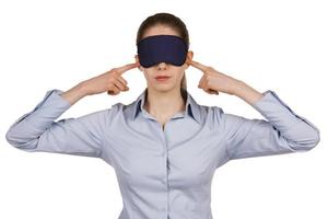 Woman in blindfold, Stock image