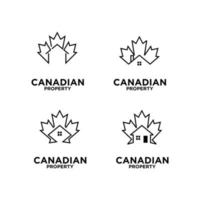 Establecer colección propiedad canadiense inmobiliaria línea logo icono diseño vector