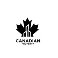 diseño de icono de logotipo de bienes raíces de propiedad canadiense vector
