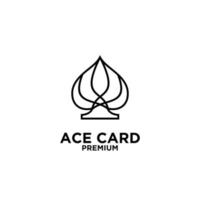 diseño de logotipo de vector negro de tarjeta ace premium