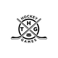 premium hockey club team vector black logo design template