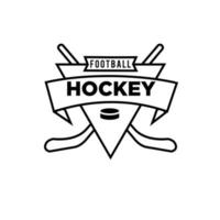 plantilla de diseño de logotipo negro de vector de equipo de club de hockey premium