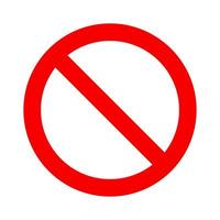 No symbol. Prohibition sign. Not allowed icon. Circle with backslash vector