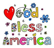 God Bless America Doodle Text vector