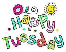 Happy Tuesday Week Doodle Text Lettering vector