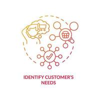 Identify customers needs red concept icon vector