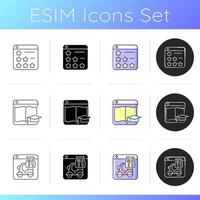 Digitization in business icons set vector