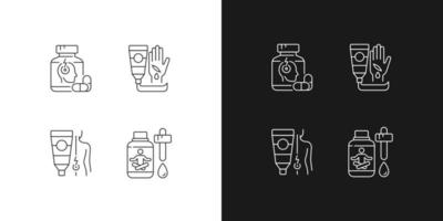 Survival first aid kit linear icons set for dark and light mode vector