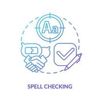 Spell checking blue gradient concept icon vector