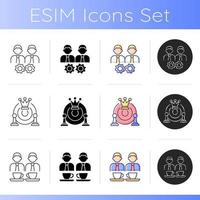 Collective work icons set vector