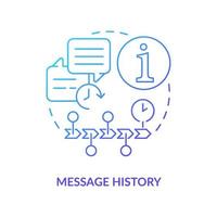 Message history blue gradient concept icon vector