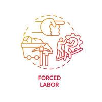 Forced labor red concept icon vector