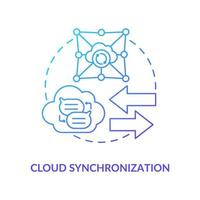 Cloud synchronization blue gradient concept icon vector