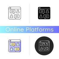 Social discussion platforms icon vector