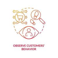 Observe customers behavior red concept icon vector