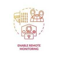 Enable remote observation red concept icon vector