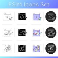 Business online presence icons set vector