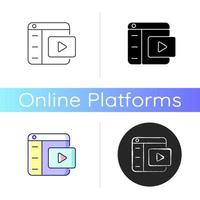 icono de plataformas de video vector