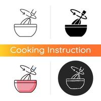 Stir cooking ingredient icon vector