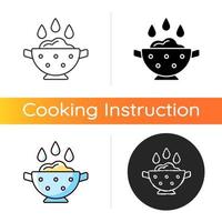 Enjuague el icono de ingrediente de cocina vector