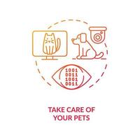 Take care of your pets red concept icon vector