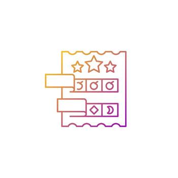 Break open lottery ticket gradient linear vector icon