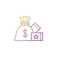 Lump-sum payment gradient linear vector icon