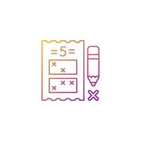 Five digit lottery game gradient linear vector icon