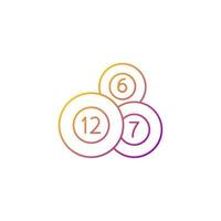 Lottery balls gradient linear vector icon