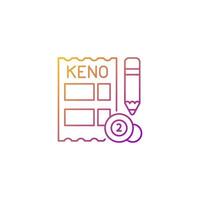 icono de vector lineal degradado de Keno