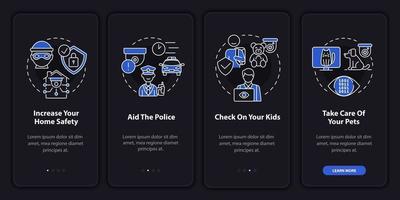 Check on your family CCTV onboarding mobile app page screen vector