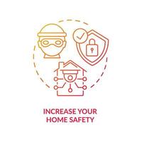 Increase your home safety red concept icon vector