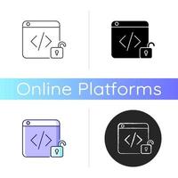 Open source code platforms icon vector