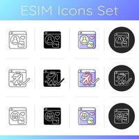 Digital services icons set vector