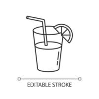 Long drink, cocktail pixel perfect linear icon vector