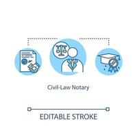 Civil-law notary concept icon vector