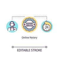 Online notary concept icon vector